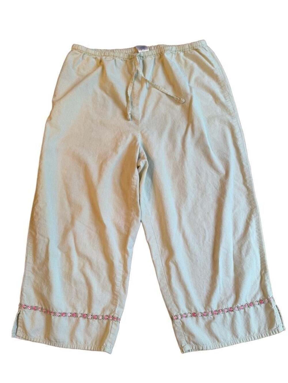 Old Navy Flower Step Embroidered Cropped lounge Pants -b1298